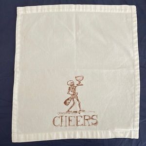 Pottery Barn CHEERS Skeleton bar towel